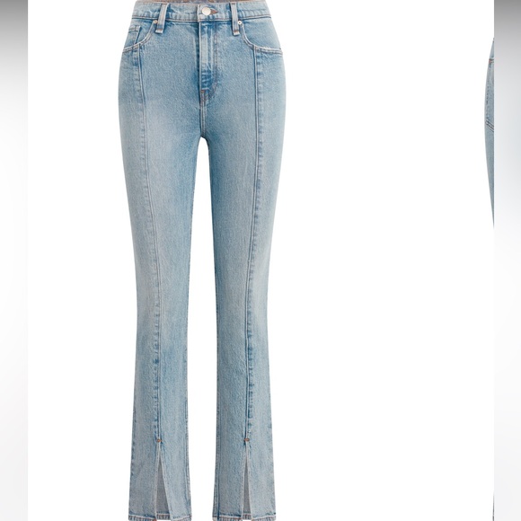 HUDSON JEANS Harlow Split Hem Ultrahigh Waist Cigarette Jeans in Stellar NEW - Picture 13 of 16